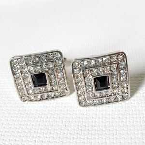 Square Sparkly Stainless Steel Cuff Links